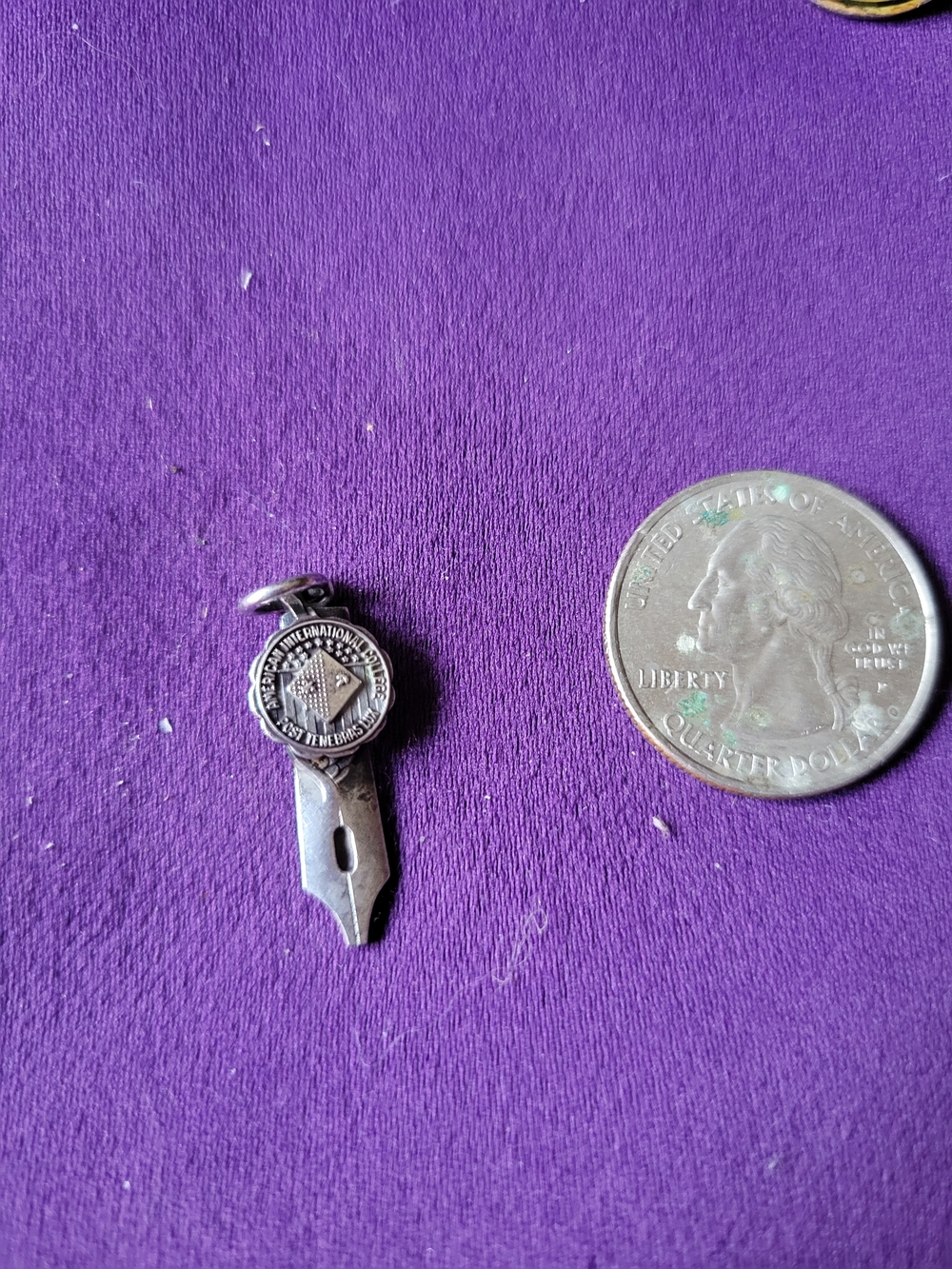 Vintage Silver Fountain Pendant AIC Springfield MA Class Of 1954